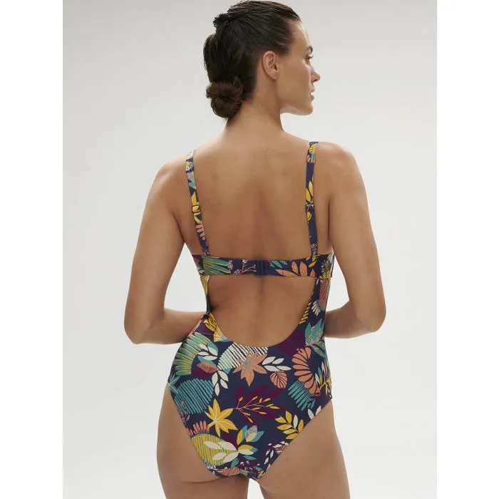 Bañador mujer Simone Perele Melia con aros 1EDB12 Bleu Seaside