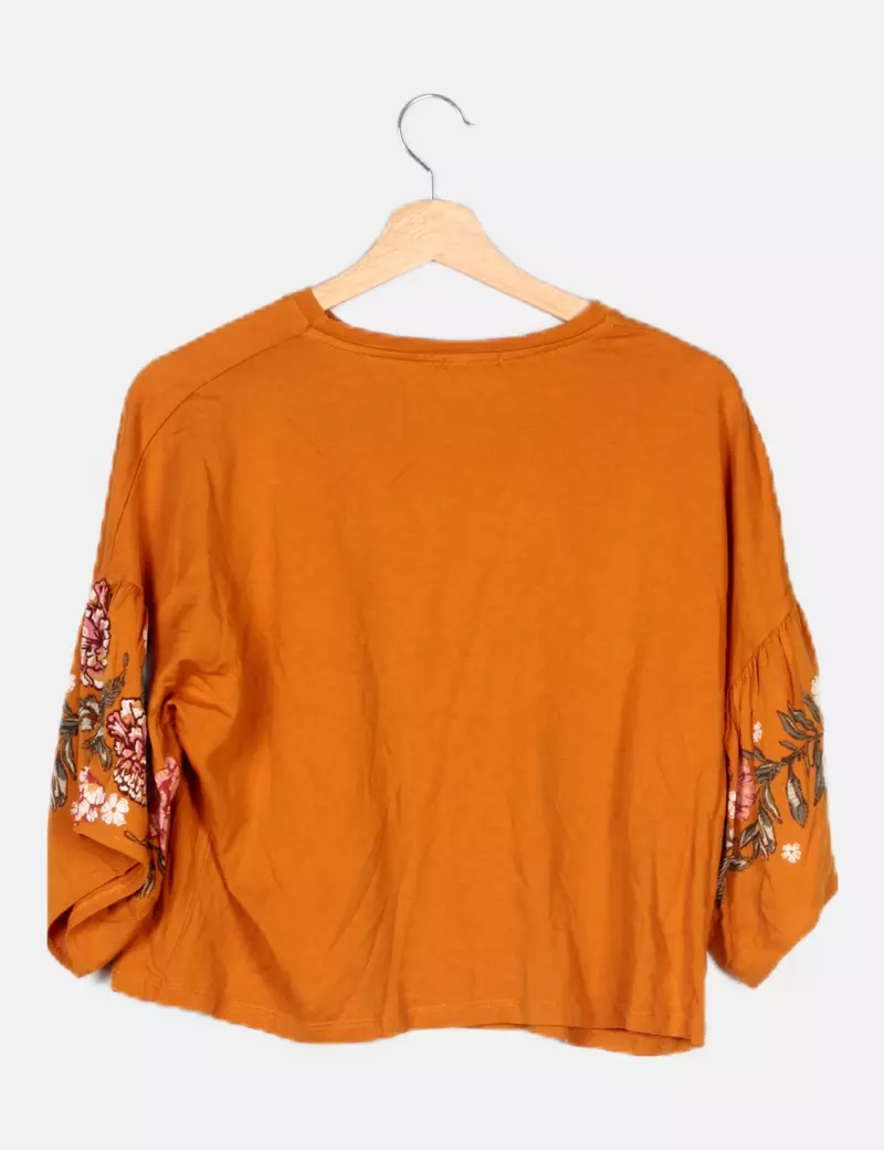 Bershka Blusa fluida mangas estampadas
