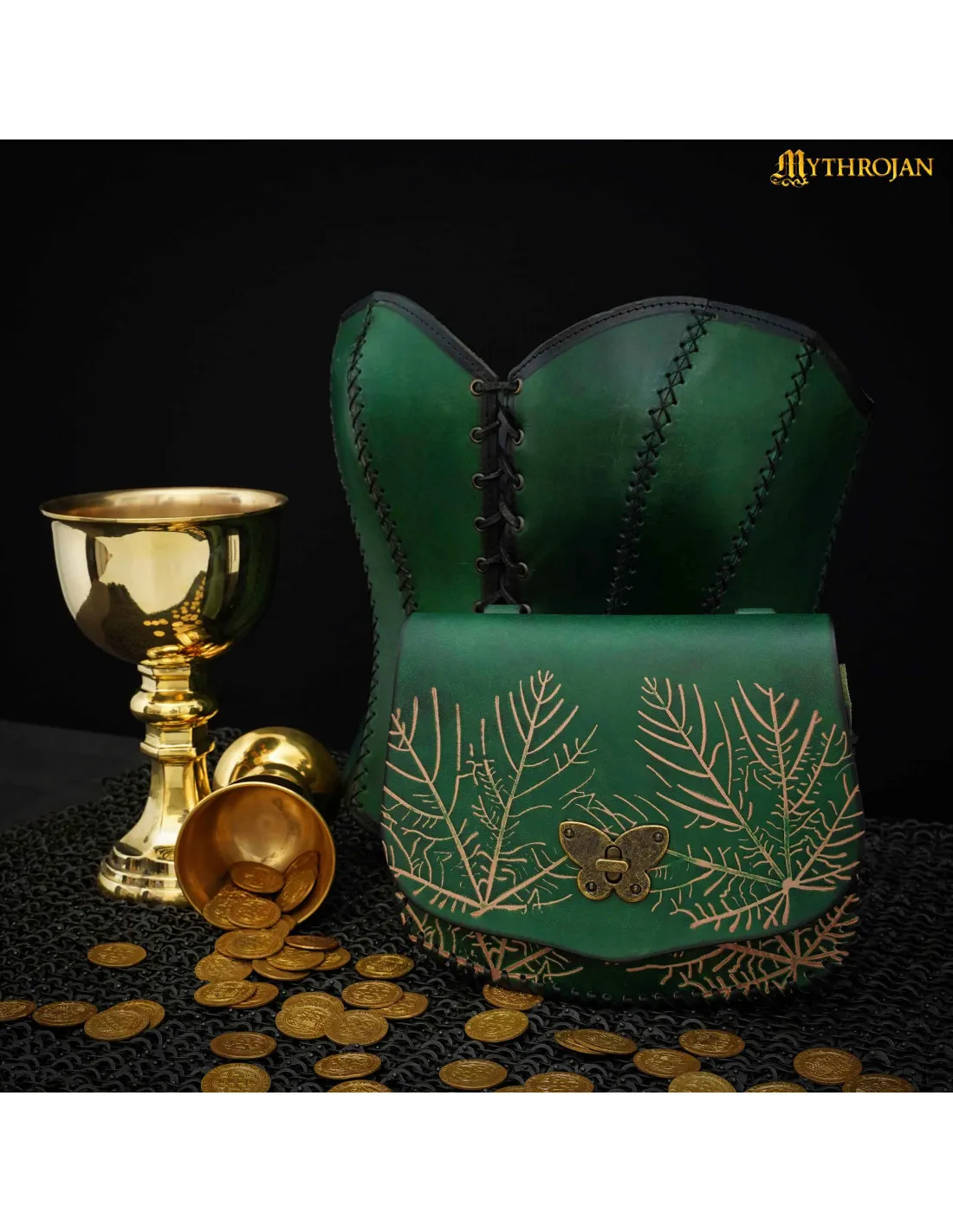 Bolso de fantasía Elfa cuero verde Forest Grace