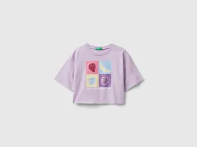 Camiseta con estampado de glitter
