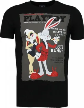 Camisetas - Playtoy Bunny Rhinestone Camisetas Personalizadas - Negro