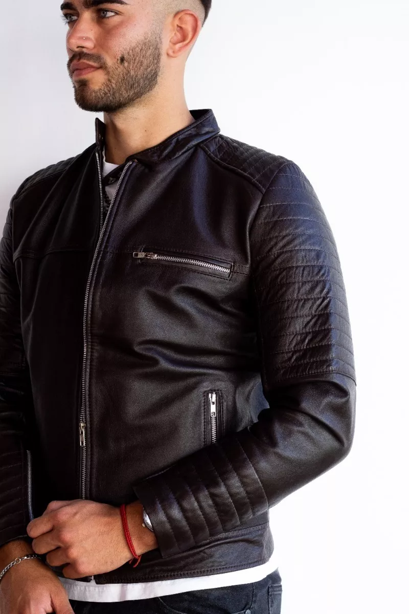 CAMPERA DE CUERO DE OVEJA 100% LEGITIMO DE HOMBRE  PAU.B