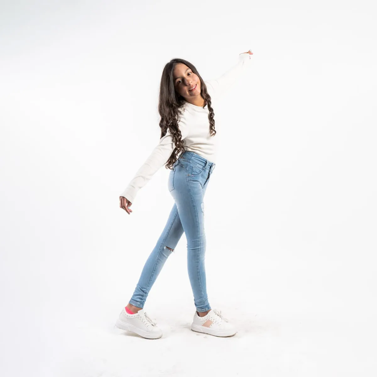 Jean Skinny Tiro Medio Balux