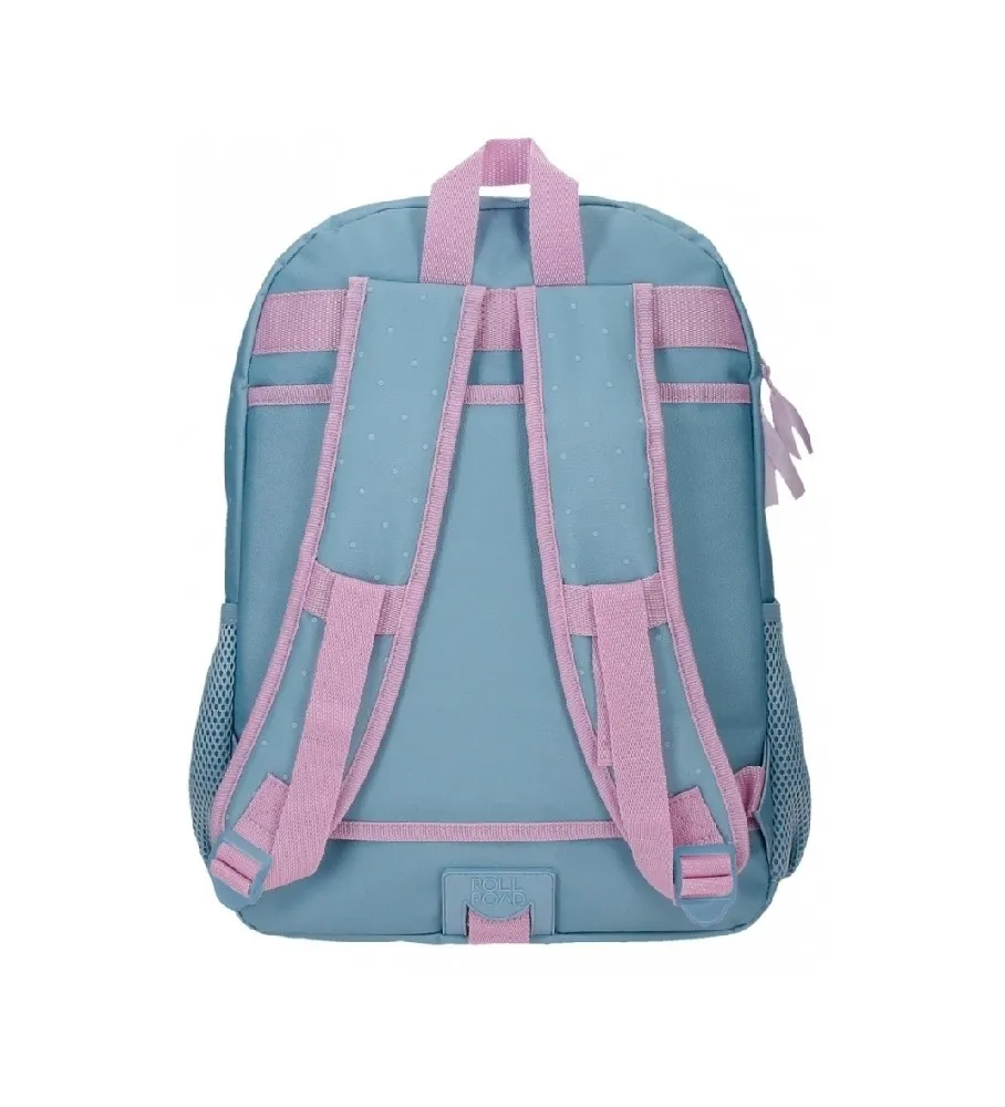 Mochila Escolar  Roll Road Peace adaptable a carro 40cm azul, rosa