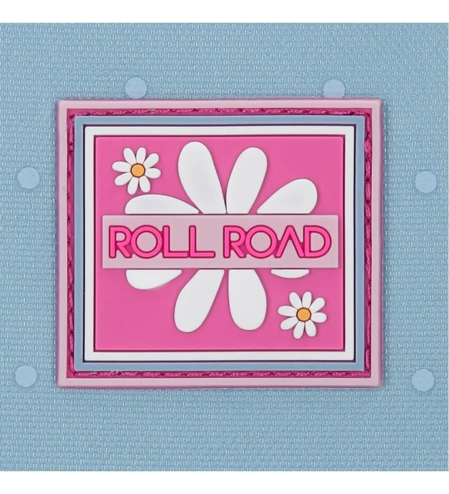 Mochila Escolar  Roll Road Peace adaptable a carro 40cm azul, rosa