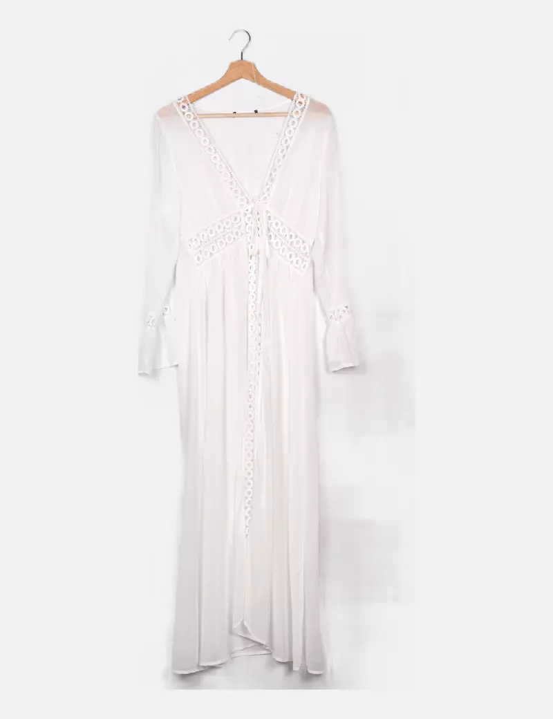 NoName Kimono blanco detalles calados