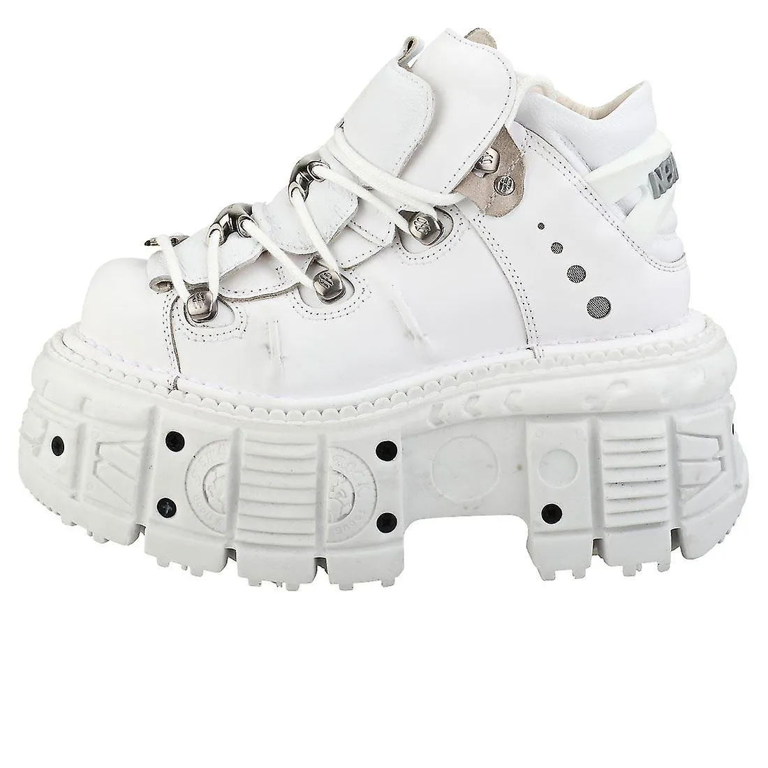 NUEVOS ROCK MTANK106C1 ZAPATOS DE PLATAFORMA UNISEX EN BLANCO
