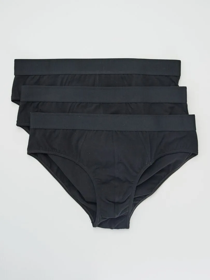 PACK DE 3 SLIPS LISOS  NEGRO