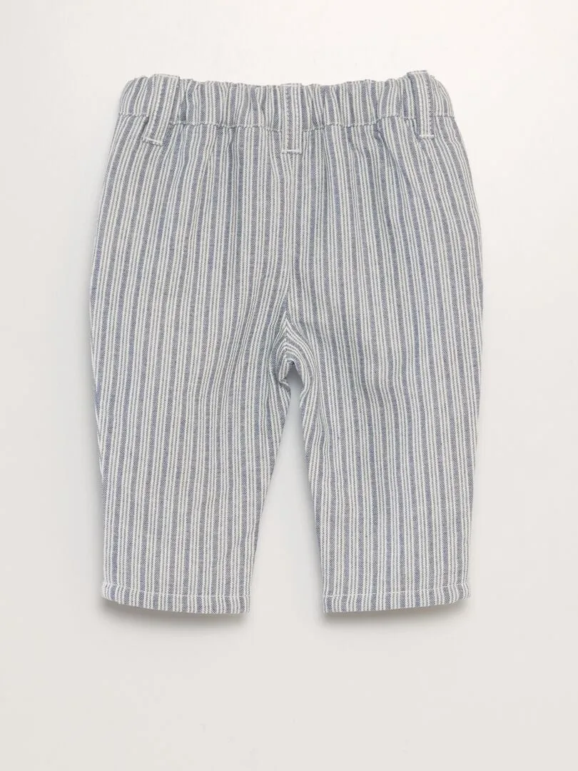 PANTALóN CHINO A RAYAS  AZUL
