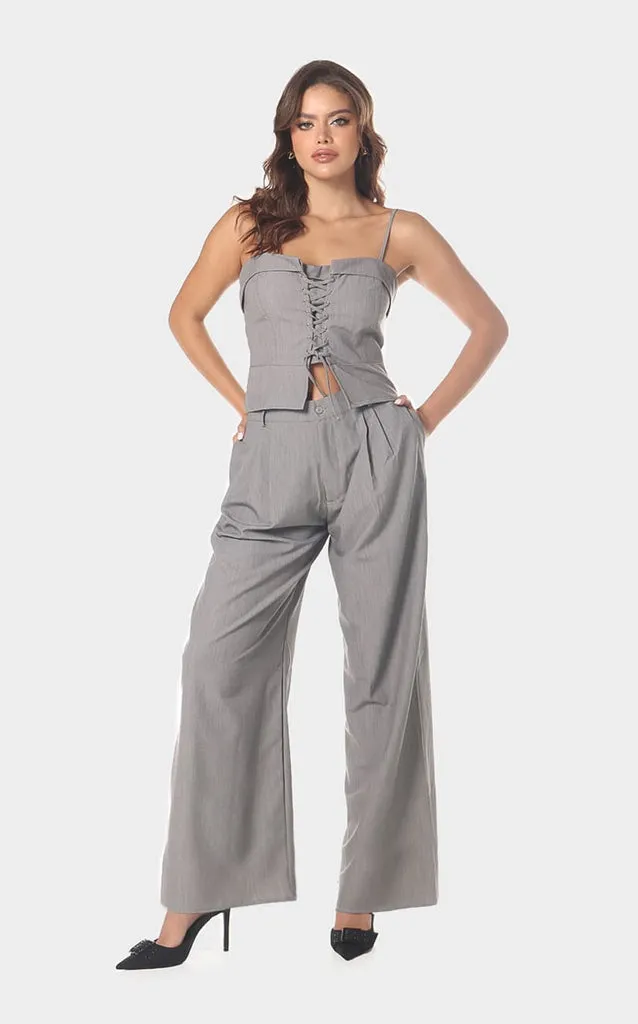 PANTALóN GRIS PALAZZO  NAVISSI