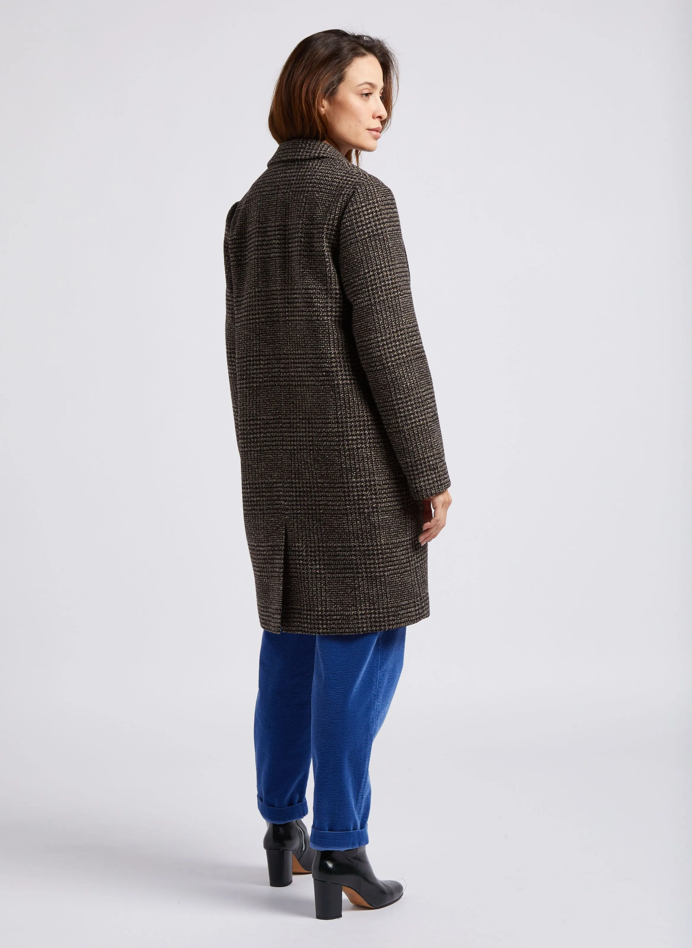 Pantalón zanahoria de algodón mezclado en azul