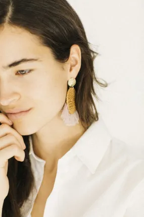 Pendientes Flecos rosa