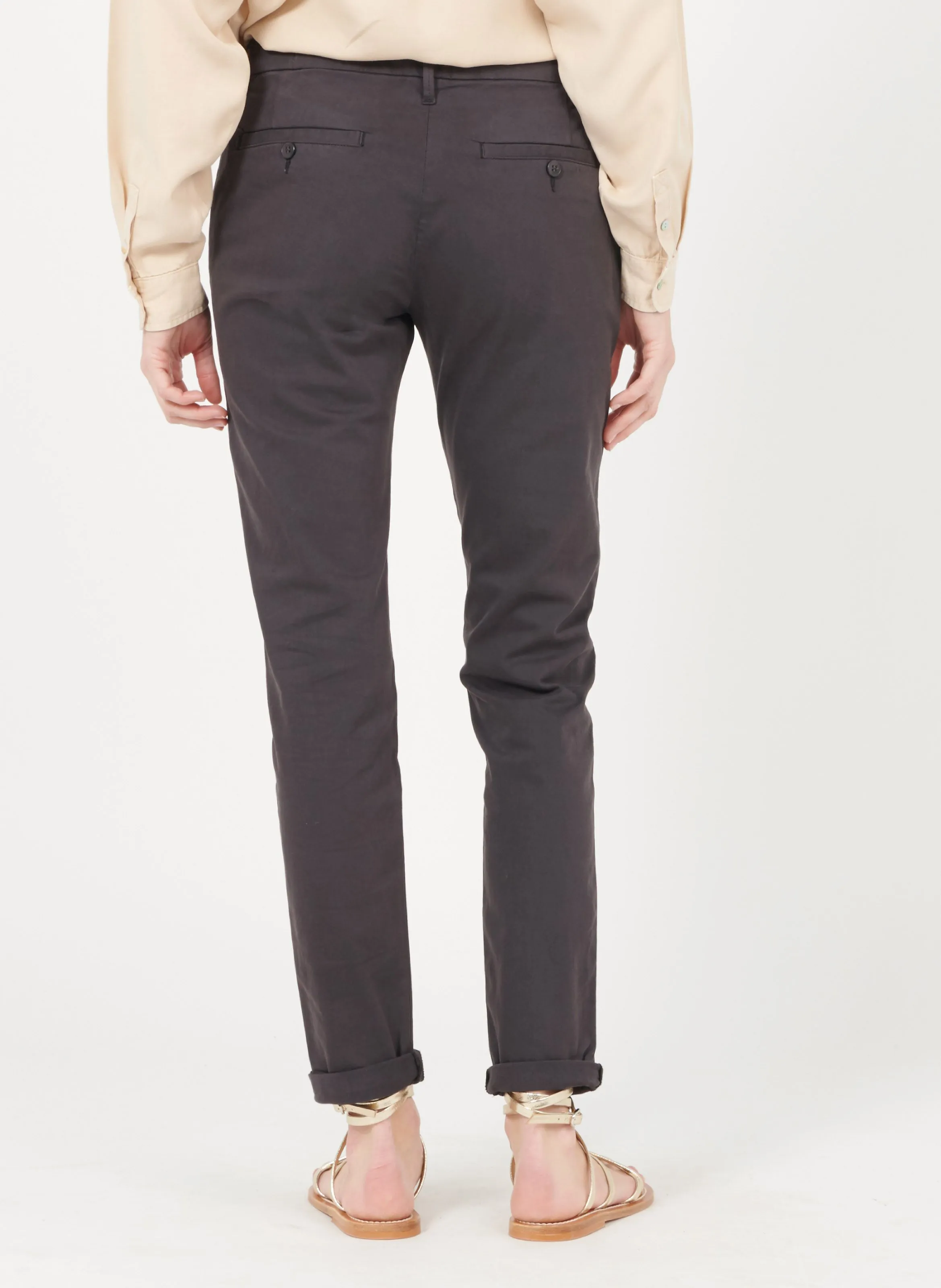 SANDY BASIC 2  PANTALóN CHINO SLIM DE MEZCLA DE ALGODóN EN NEGRO