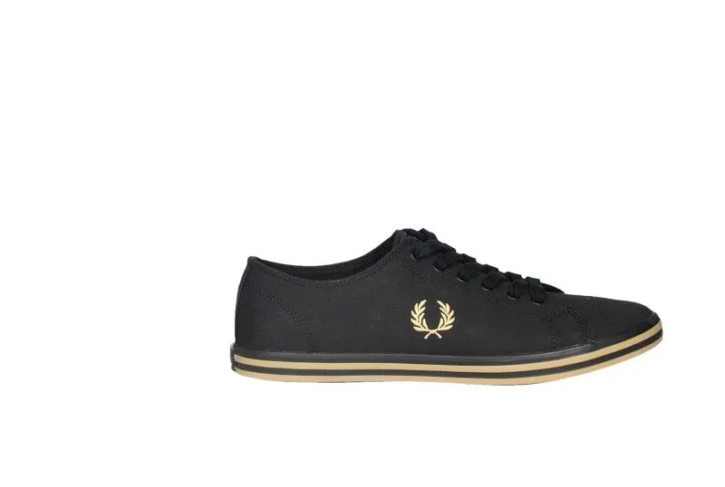 Sneaker Lona Negro Anagrama Lateral Dorado
