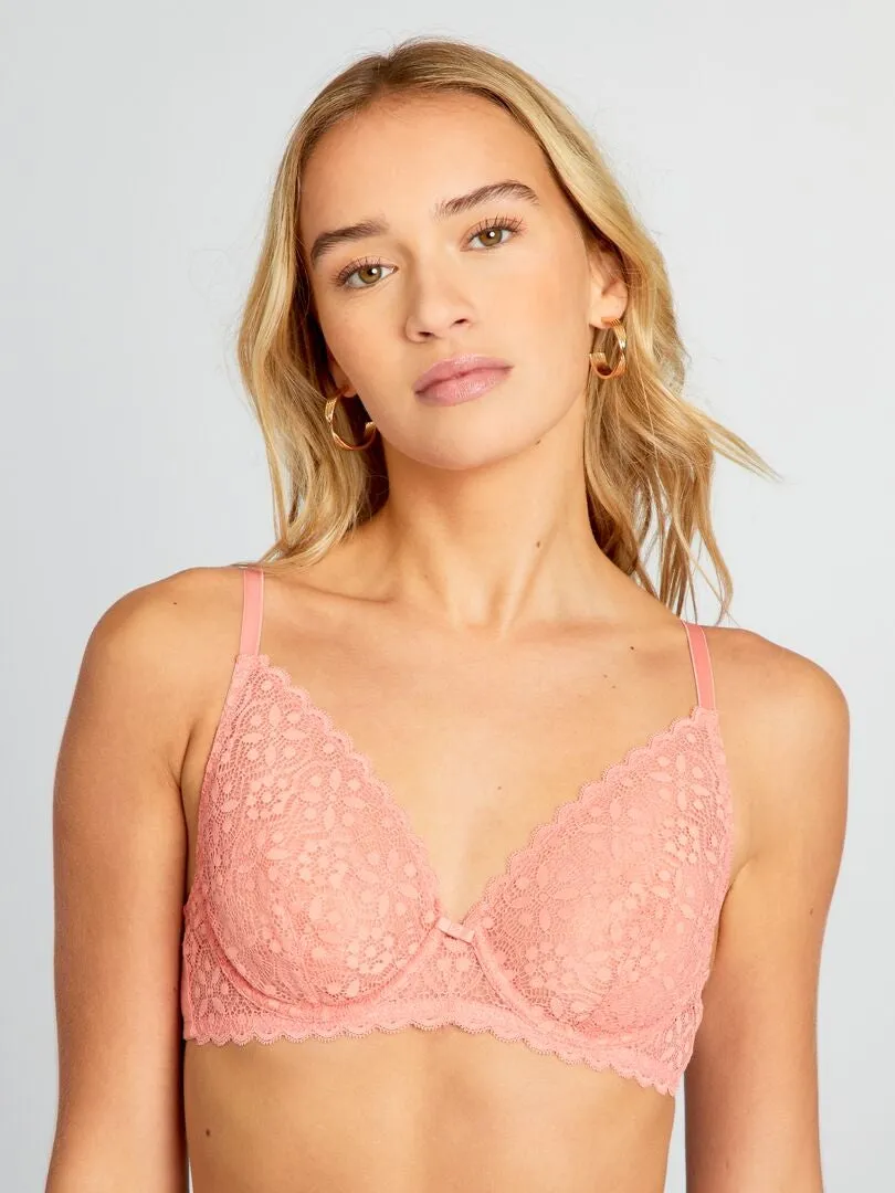 SUJETADOR CORBEILLE DE ENCAJE  ROSA