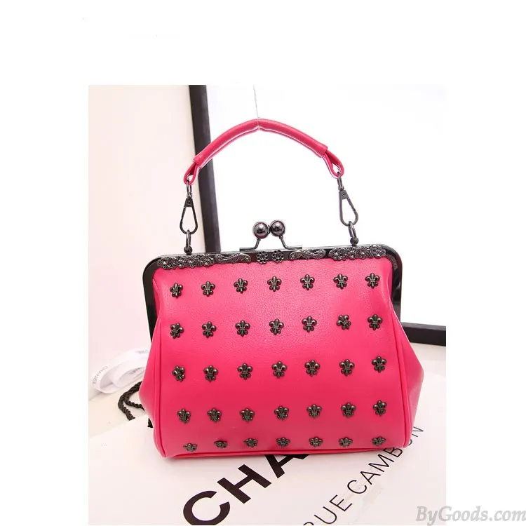 Vintage Punk Style Skull Rivet Handbag&Shoulder Bag