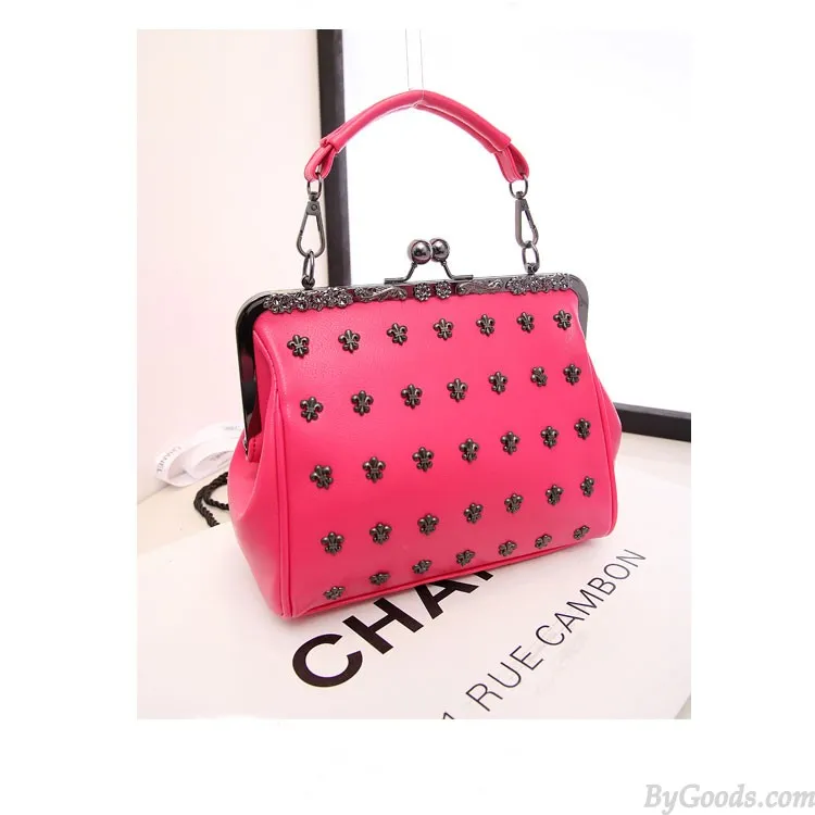 Vintage Punk Style Skull Rivet Handbag&Shoulder Bag