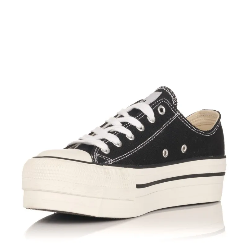 Zapatillas Lona Victoria 61100 Mujer Negro