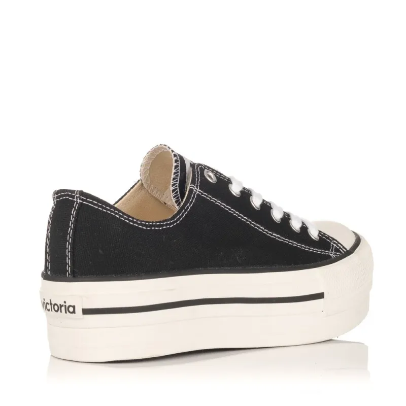 Zapatillas Lona Victoria 61100 Mujer Negro