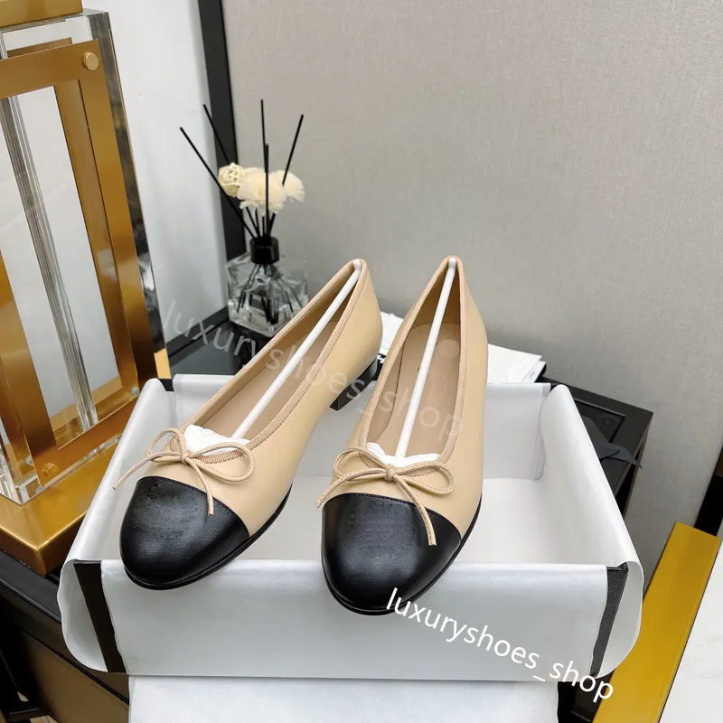 Zapatos de vestir Paris Women Ballet Flats Zapatos de cuero genuino diseñadores de primavera de primavera Toe Ballerina Flats ta