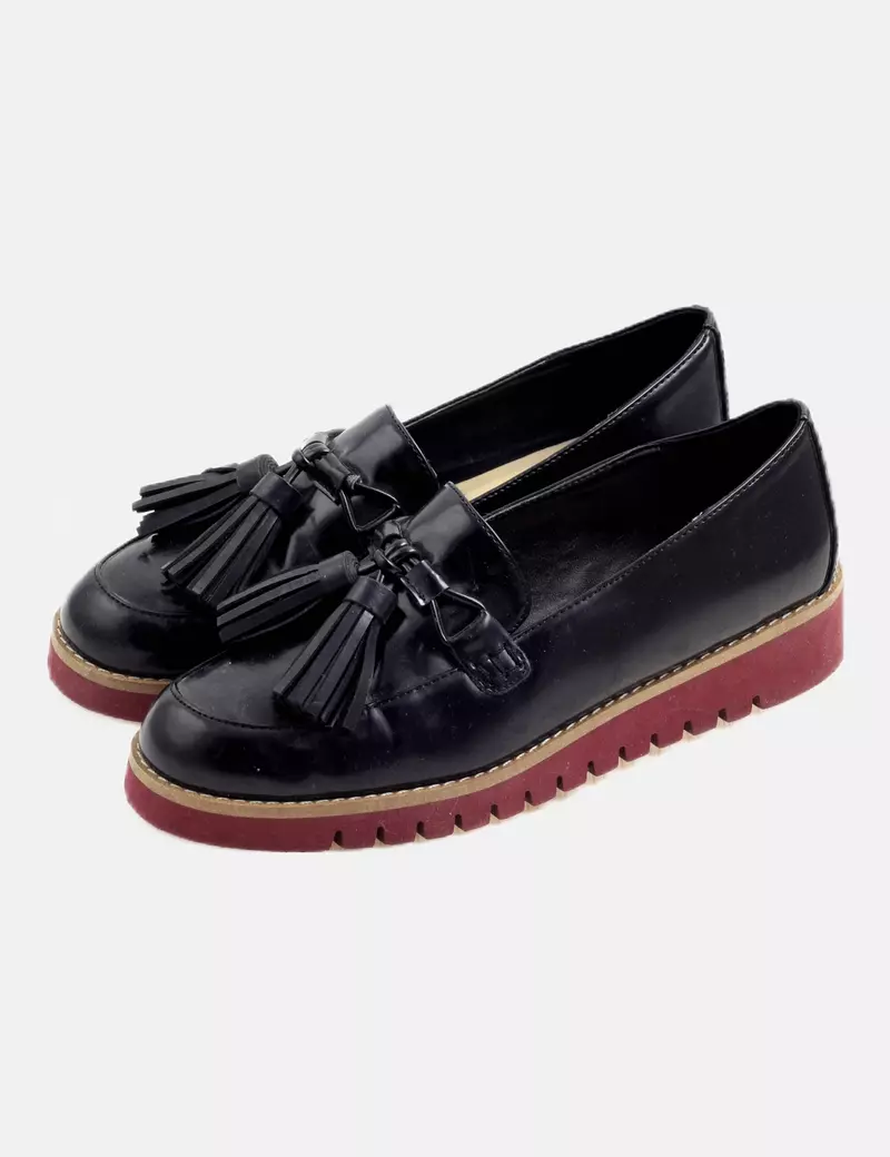 Zara Mocasín de vestir negro flecos